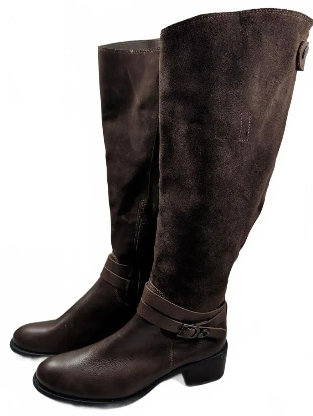 J. Jill Brown Leather & Suede Knee-High Riding Boot Size 6.5M Wide Calf